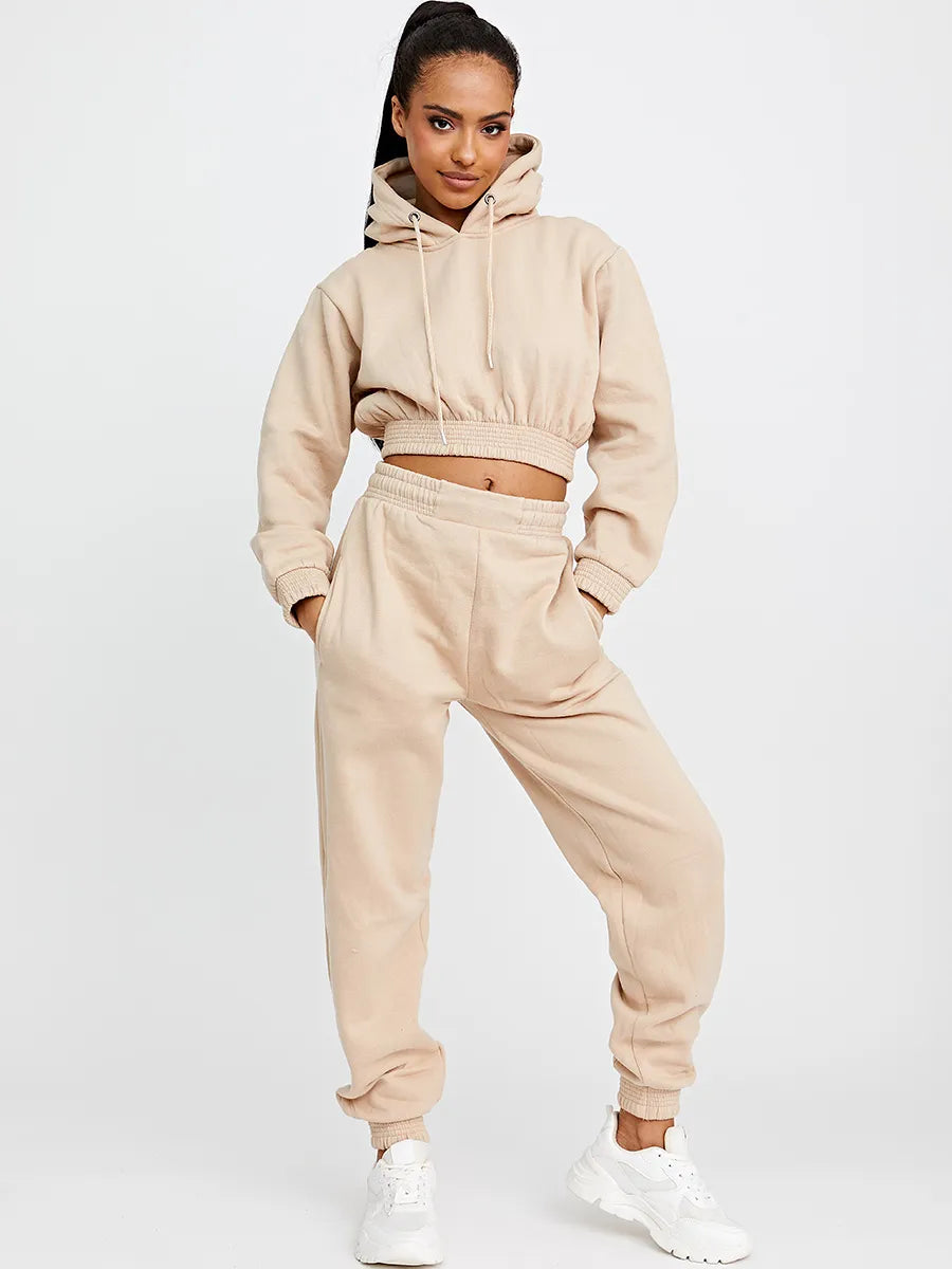 Nude cropped clearance hoodie