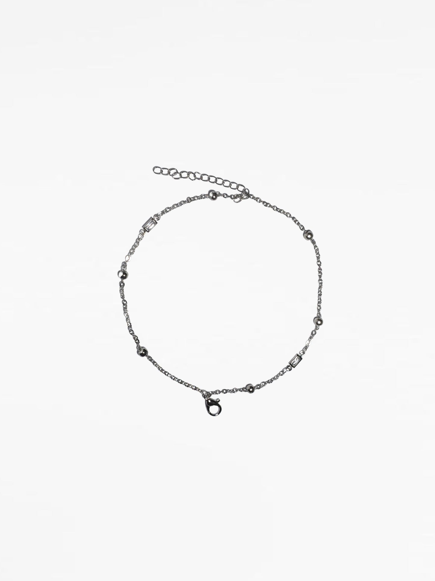 Silver Rectangle Link Chain Bracelet