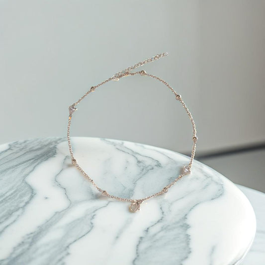 Rose Gold Triangle Link Chain Bracelet