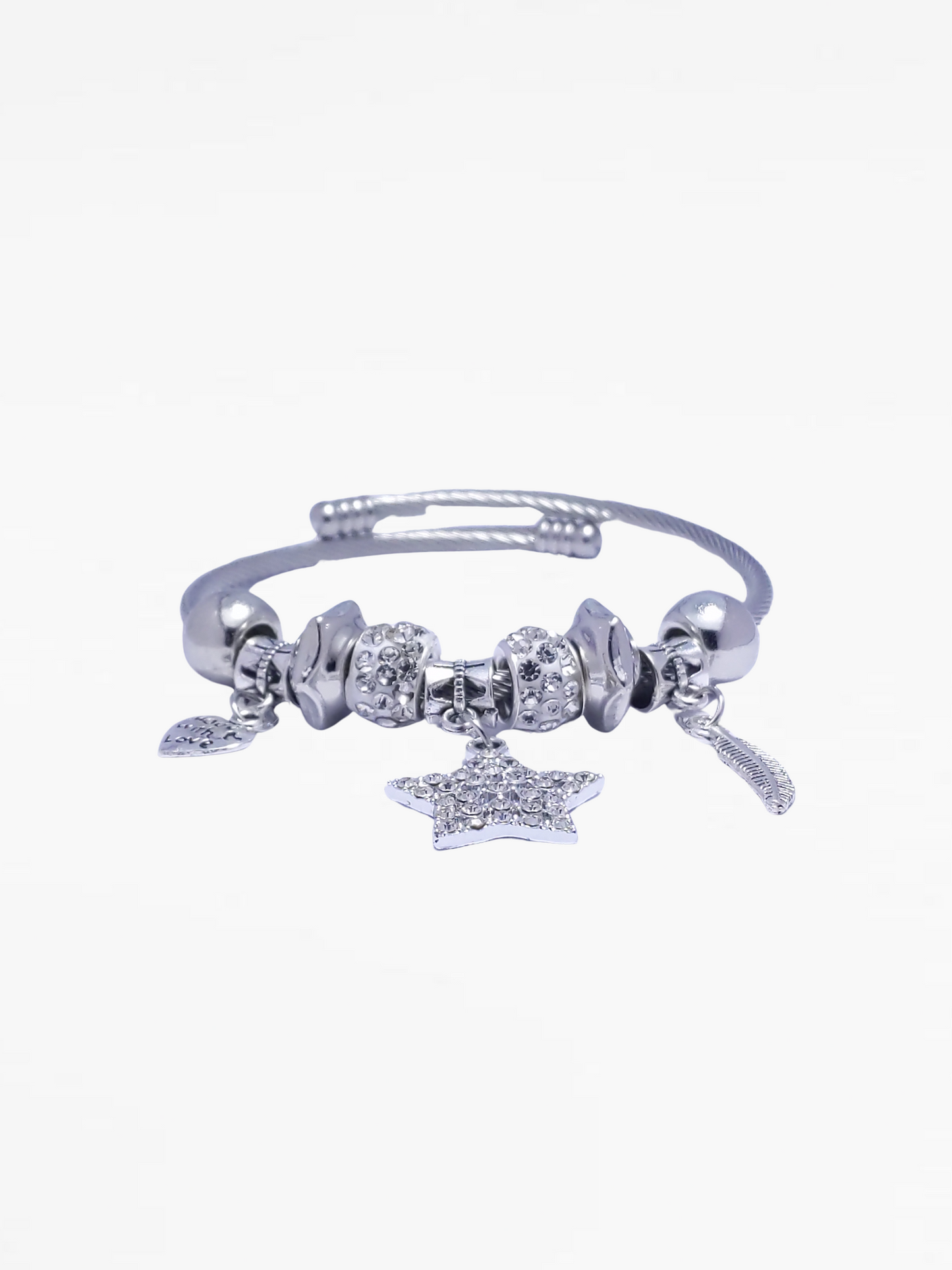 Silver Star Multi Charm Bracelet