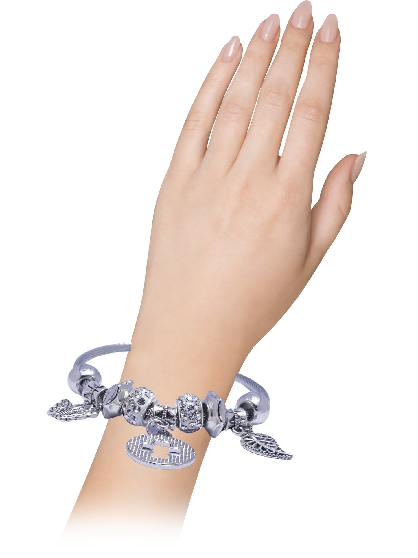 Silver Clover Multi Charm Bracelet