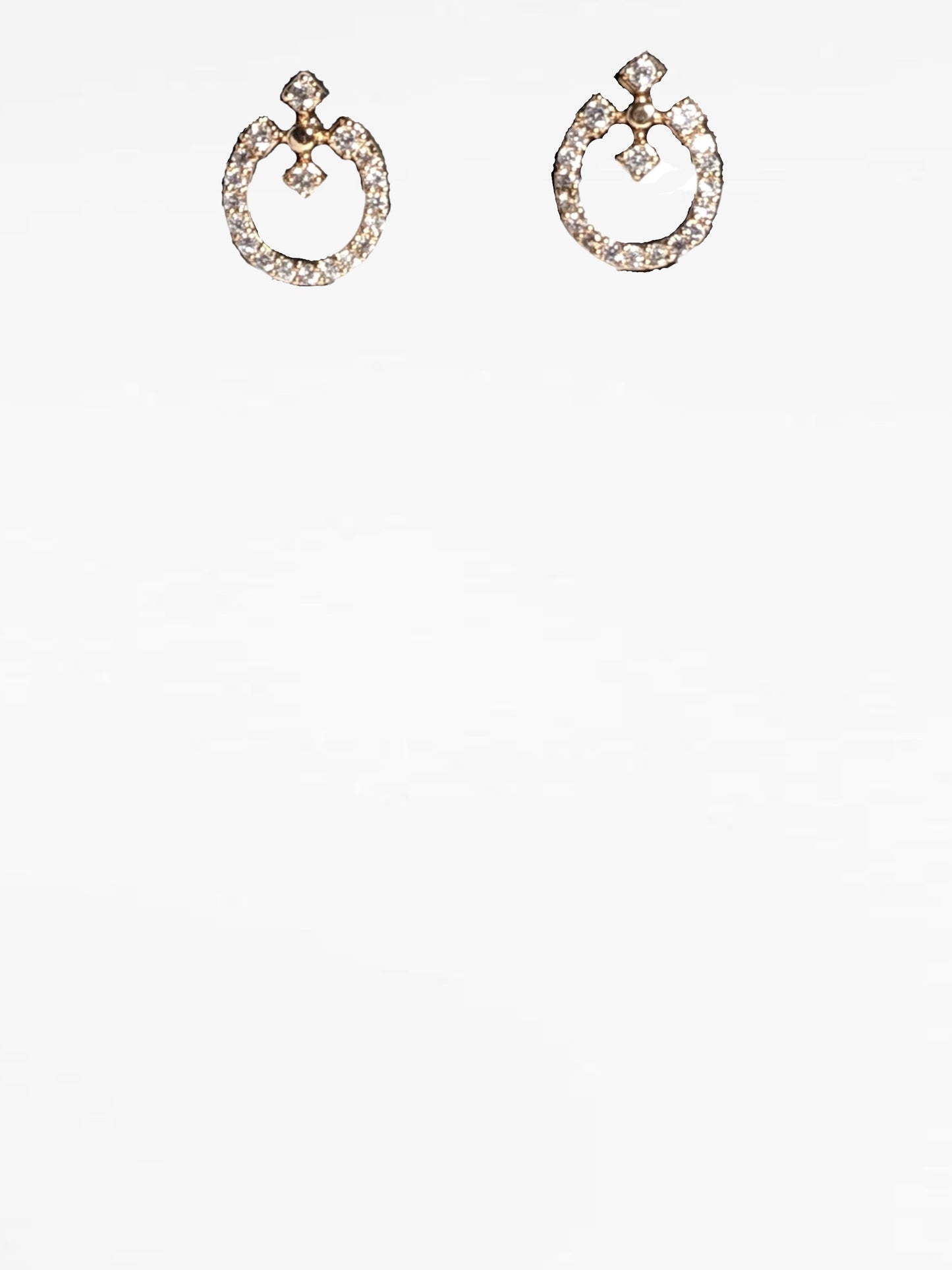 Gold Diamond Loop Stud Earrings