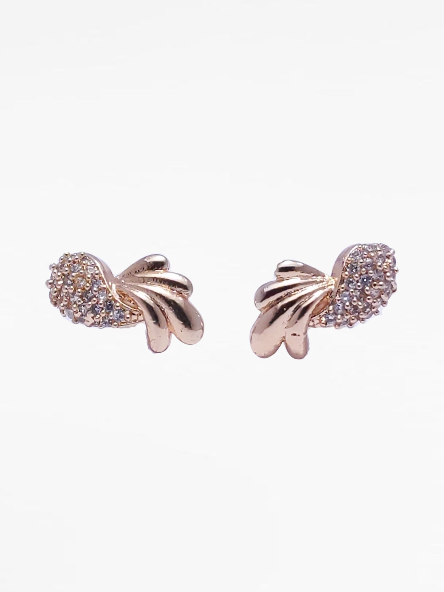 Gold Diamond Detail Stud Earrings