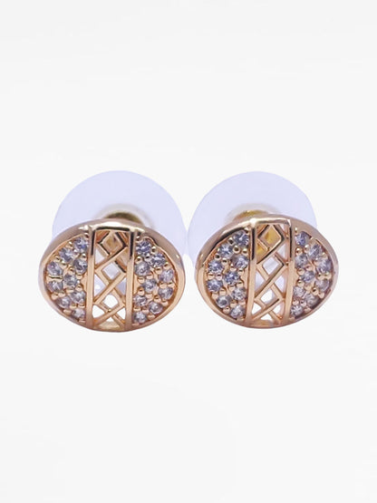 Gold Diamond Detail Stud Earrings