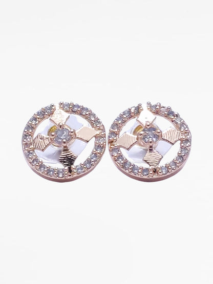 Gold Diamond Stud Earrings