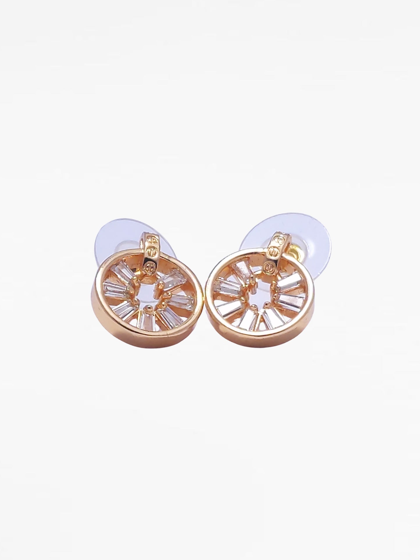 Gold Circle Stud Earrings