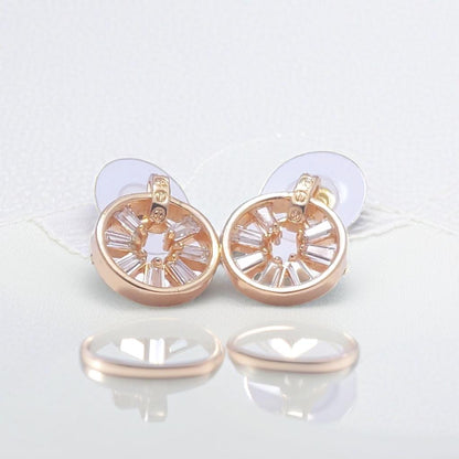 Gold Circle Stud Earrings