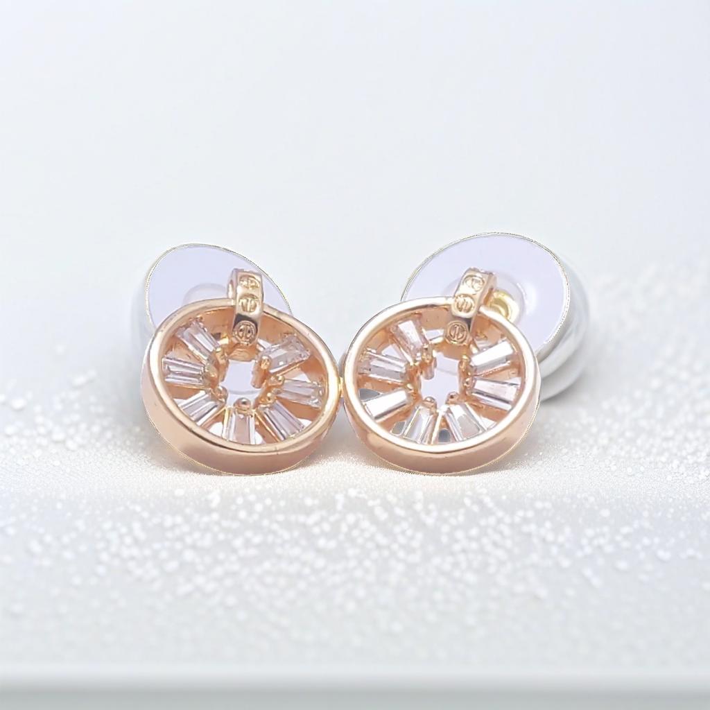 Gold Circle Stud Earrings