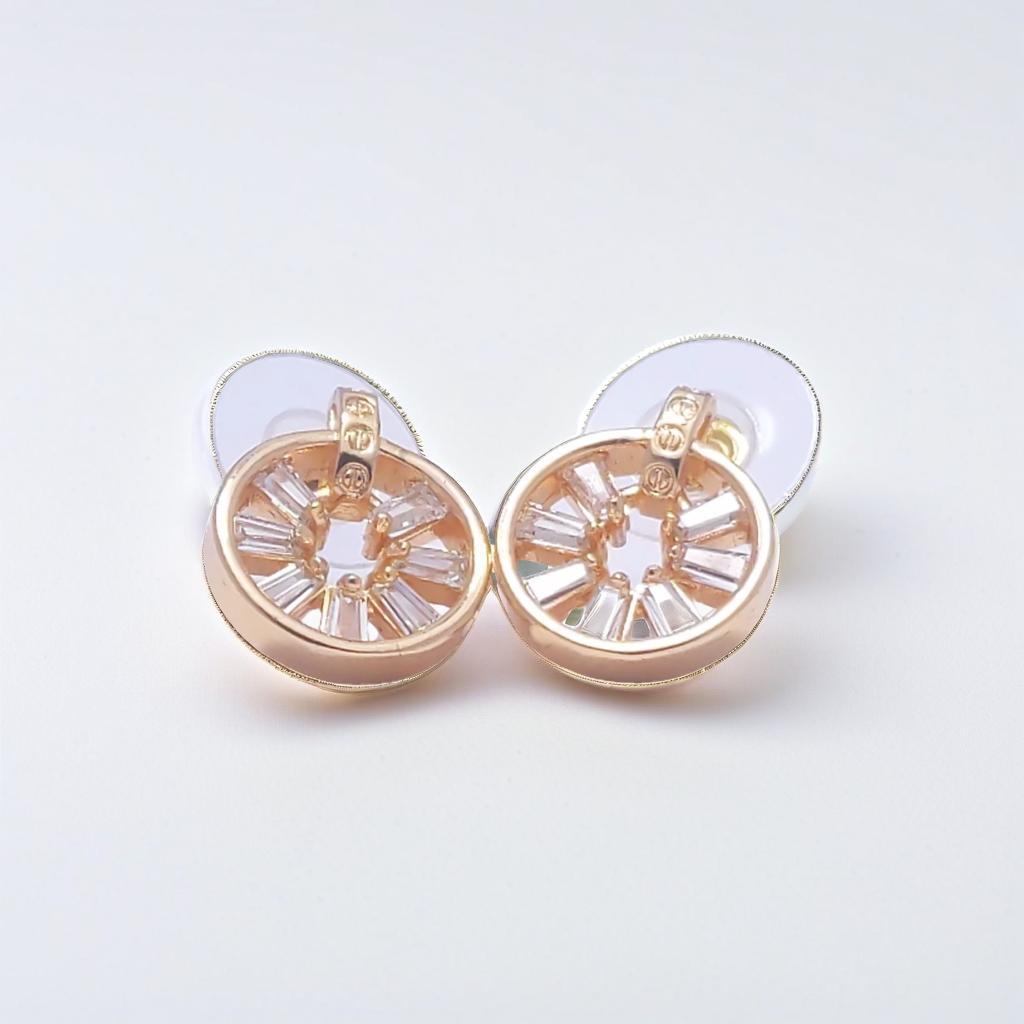 Gold Circle Stud Earrings