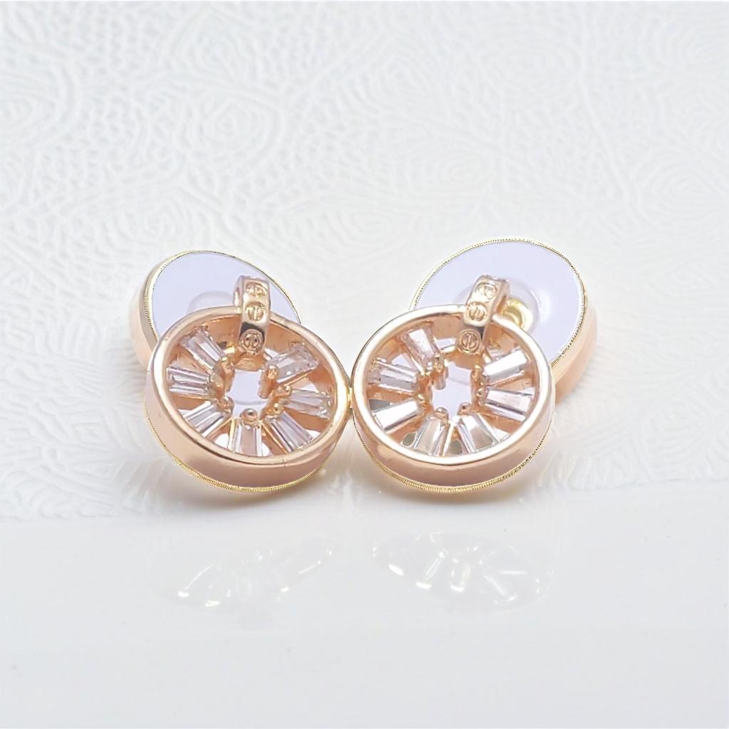 Gold Circle Stud Earrings