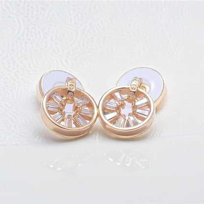 Gold Circle Stud Earrings