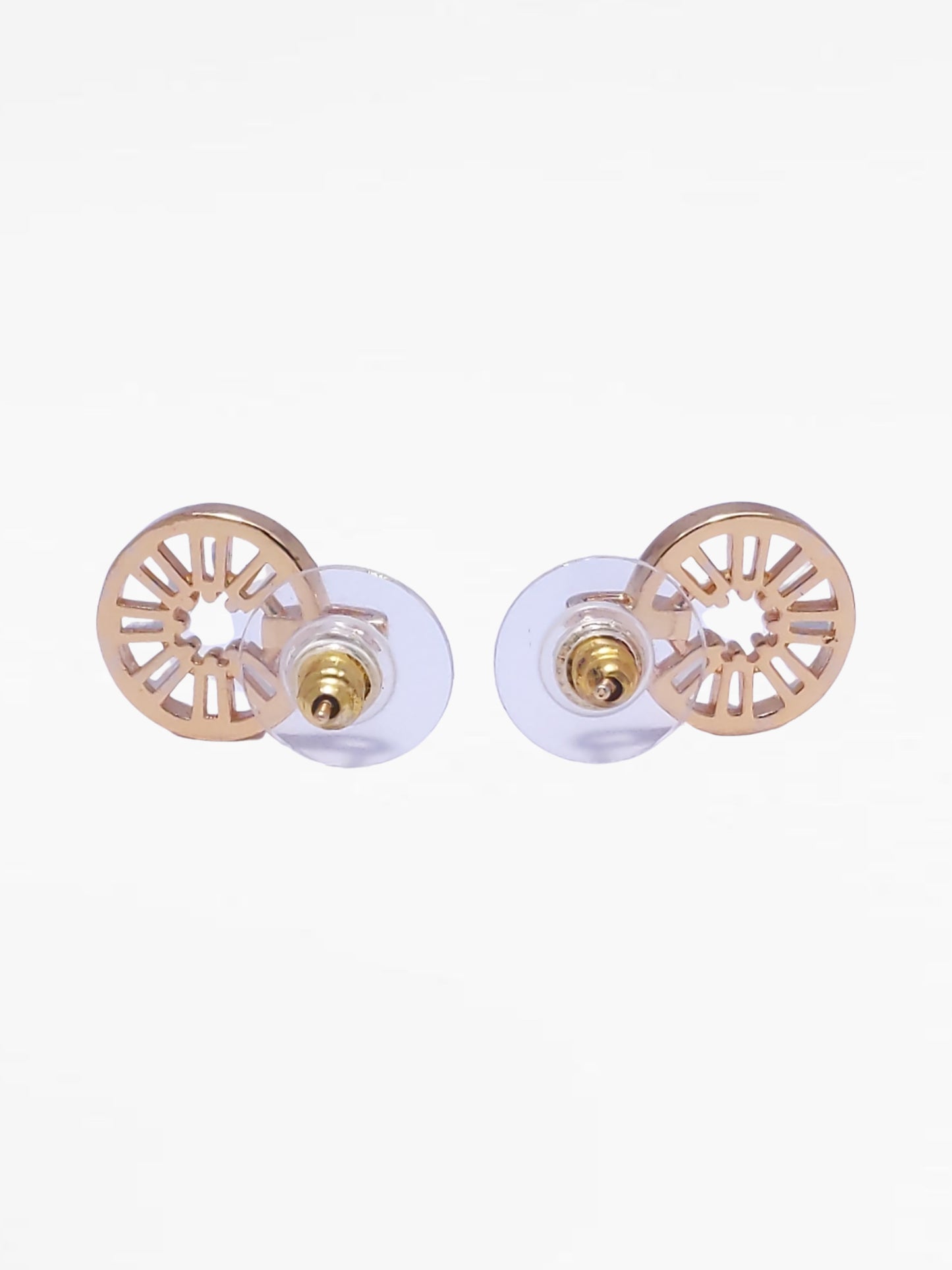 Gold Circle Stud Earrings