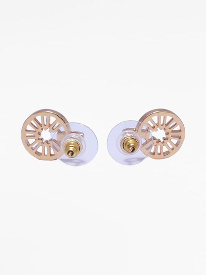 Gold Circle Stud Earrings