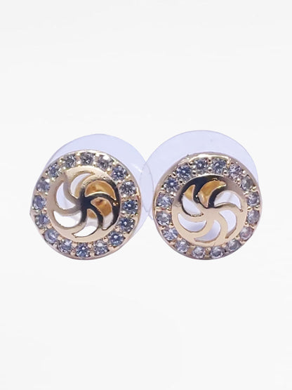 Gold Swirl Diamond Encrusted Earrings