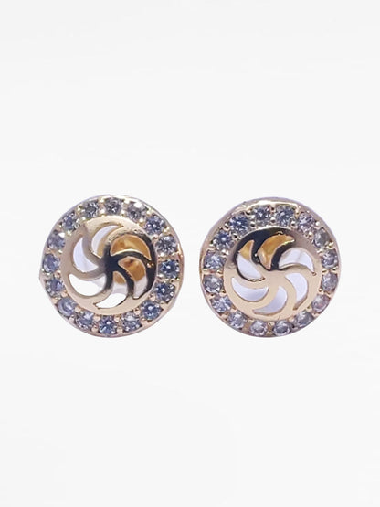 Gold Swirl Diamond Encrusted Earrings