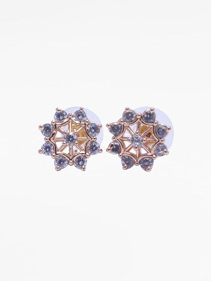 Gold Diamond Star Stud Earrings