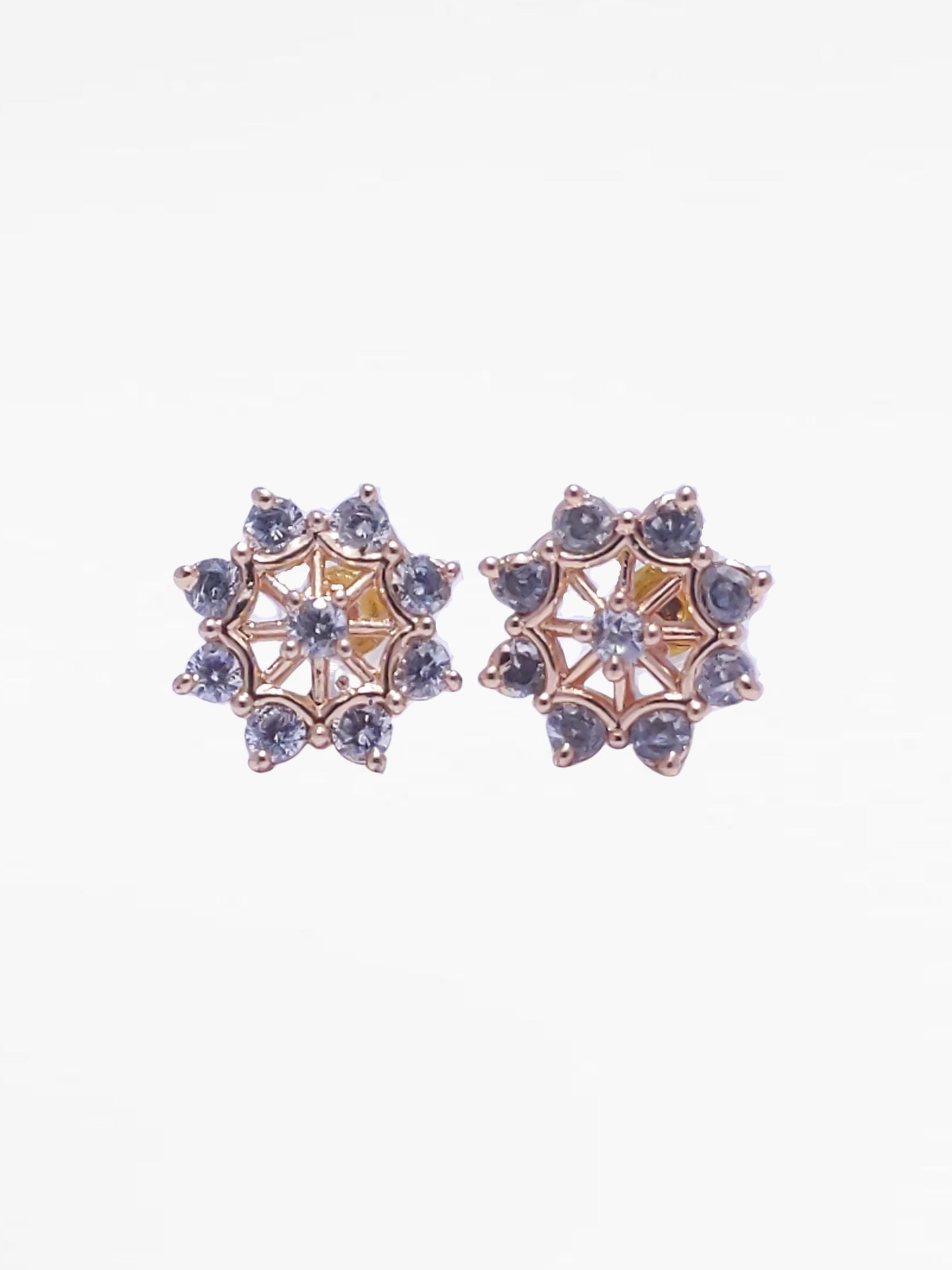 Gold Diamond Star Stud Earrings