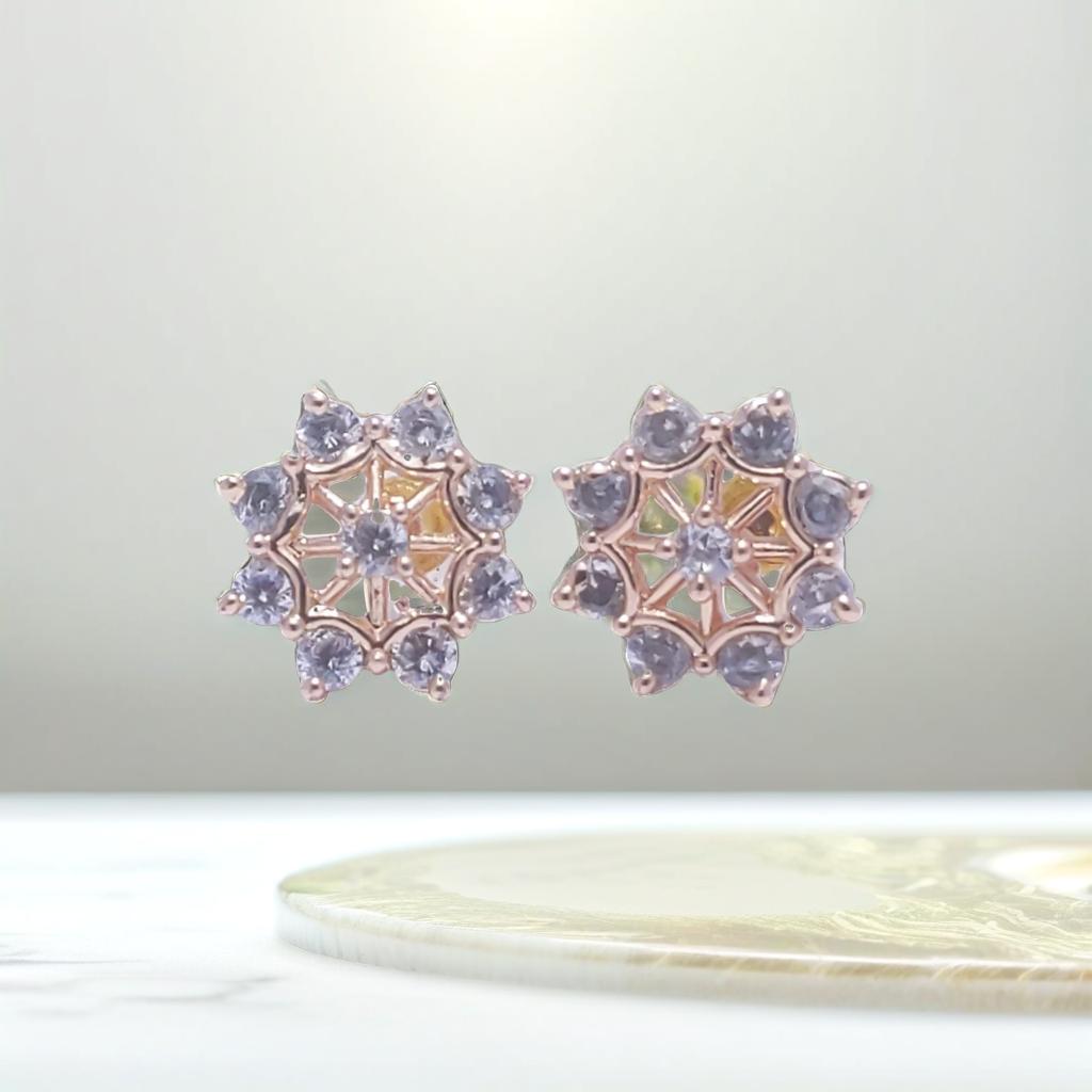 Gold Diamond Star Stud Earrings