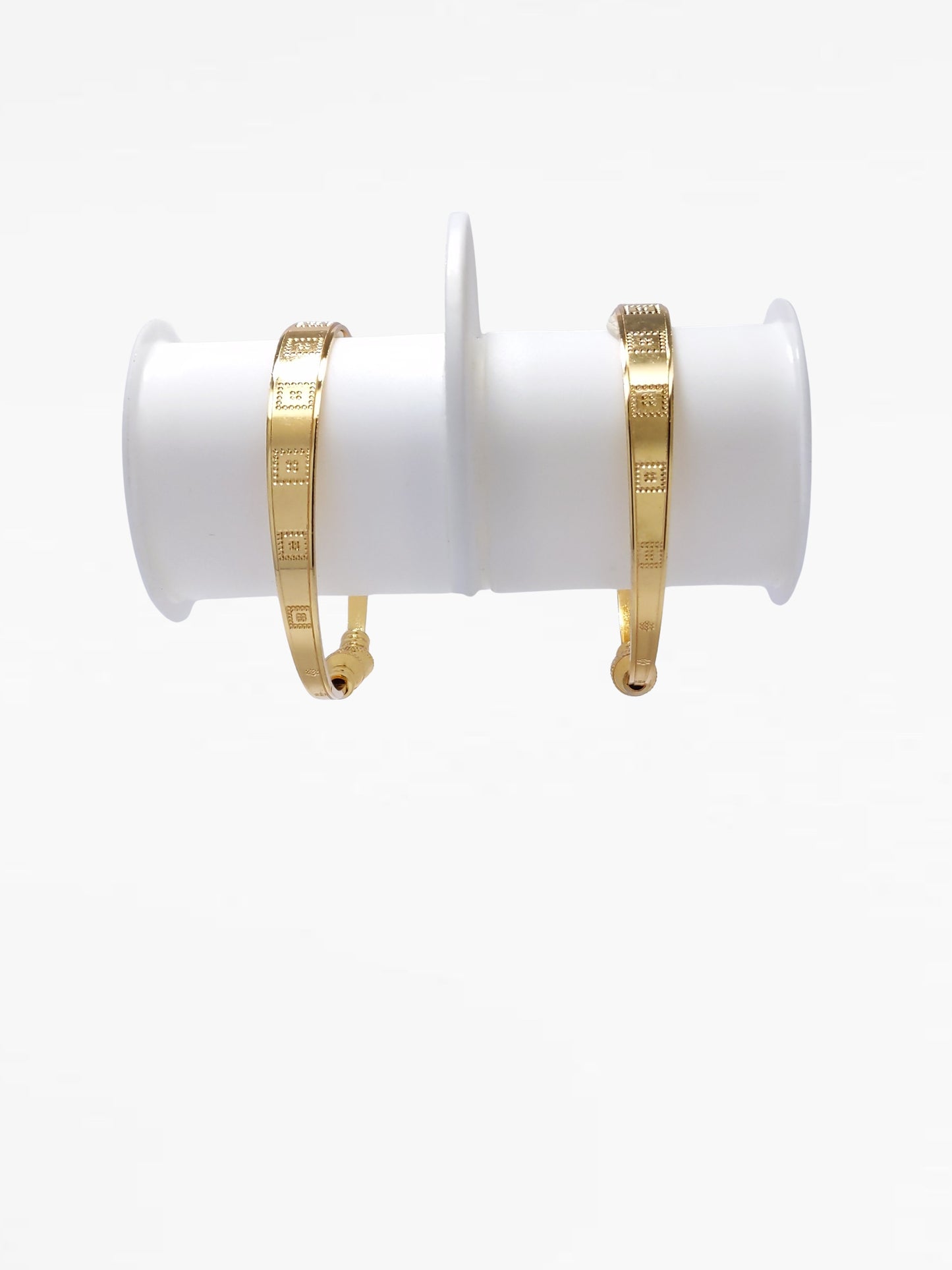 Gold Tone Square Design Bangle Bracelet Set