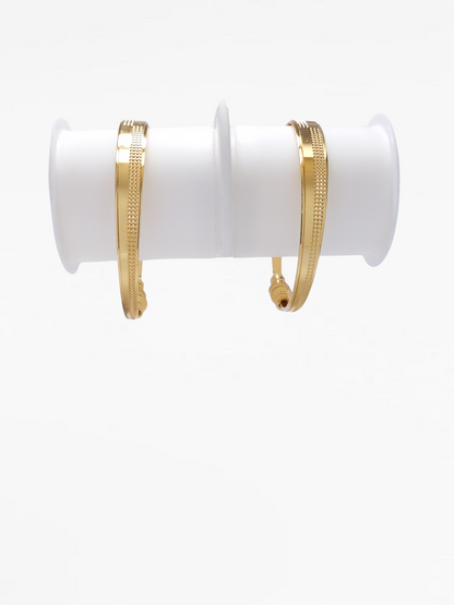 Gold Tone Design Bangle Bracelet Set