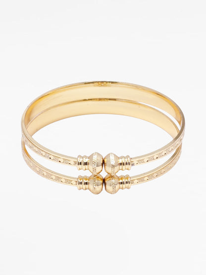 Gold Tone Pattern Detail Bangle Bracelet Set