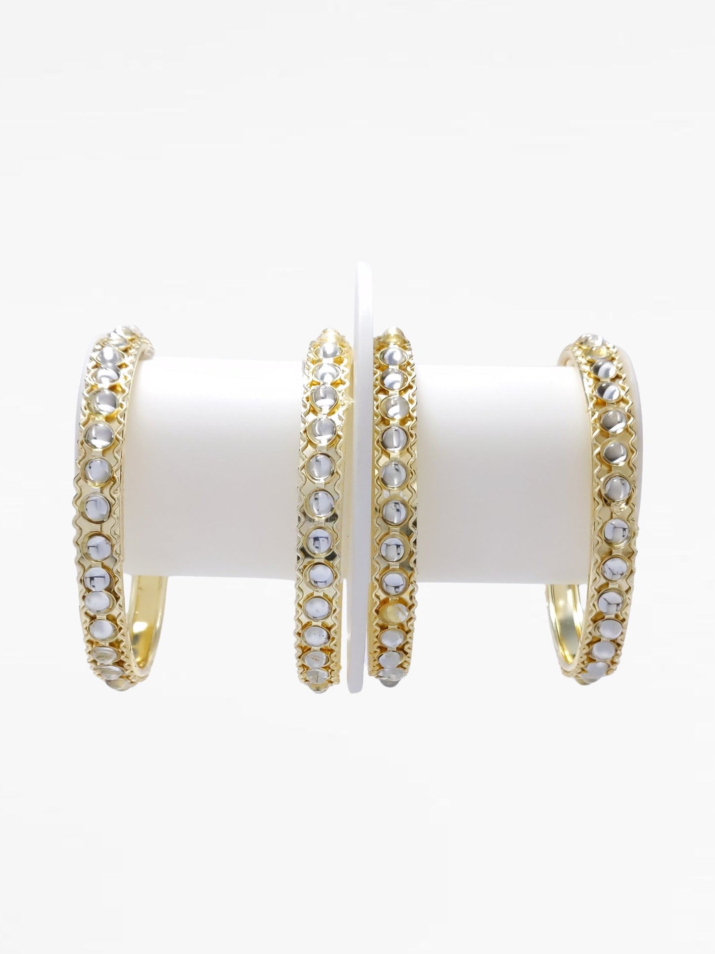 Gold Tone Diamante Detail Bangle Bracelets