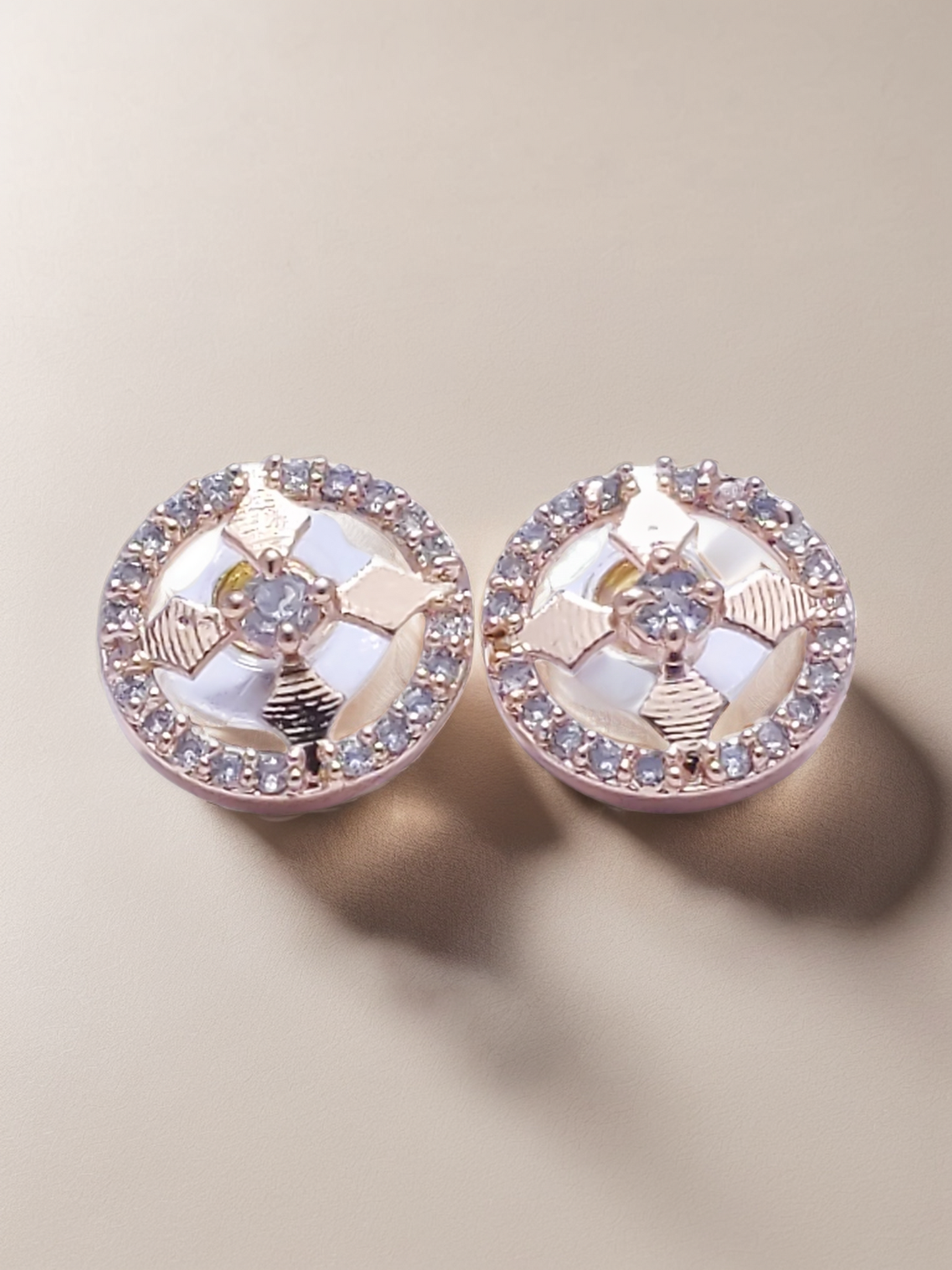 Gold Diamond Stud Earrings