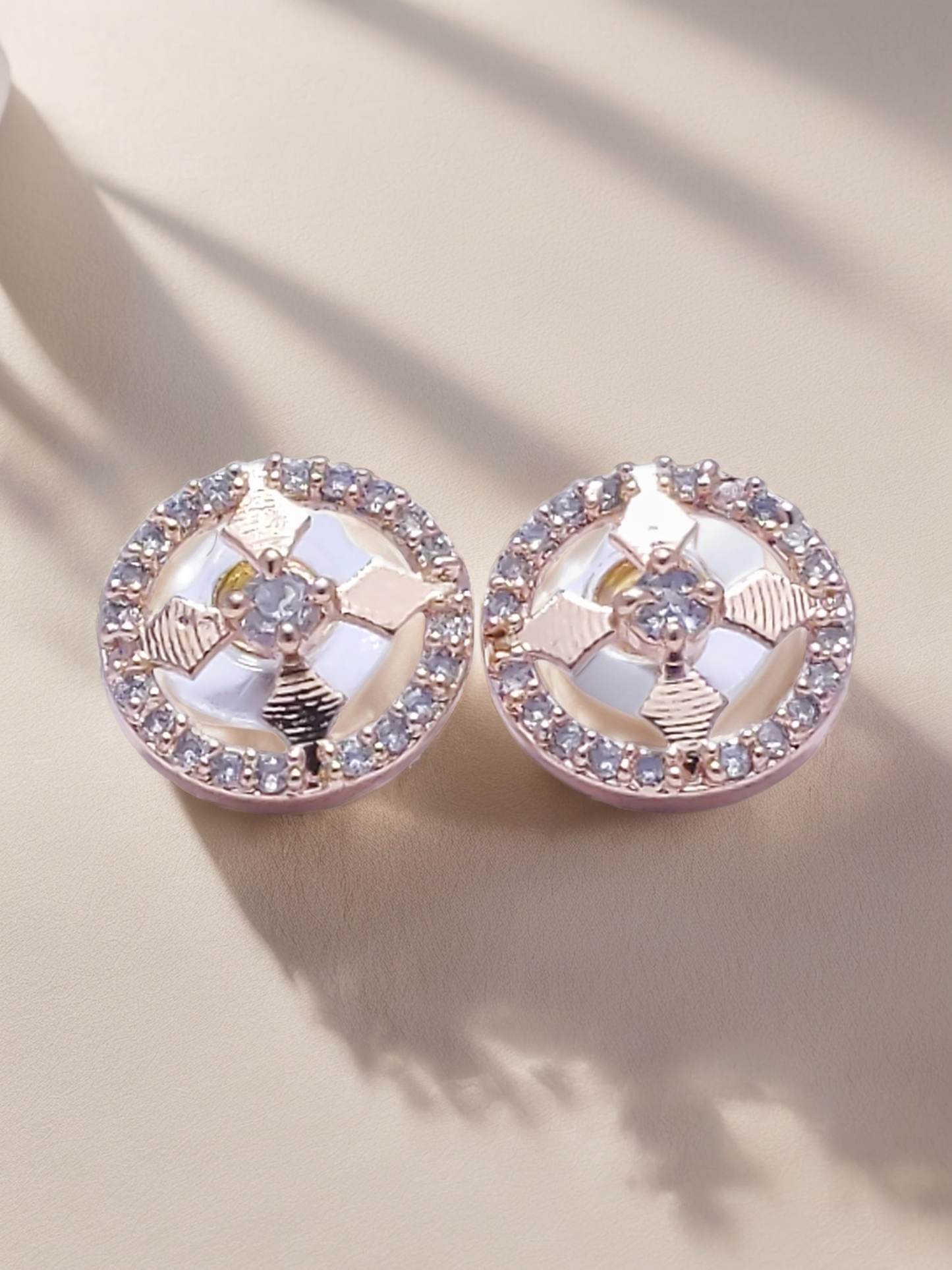 Gold Diamond Stud Earrings