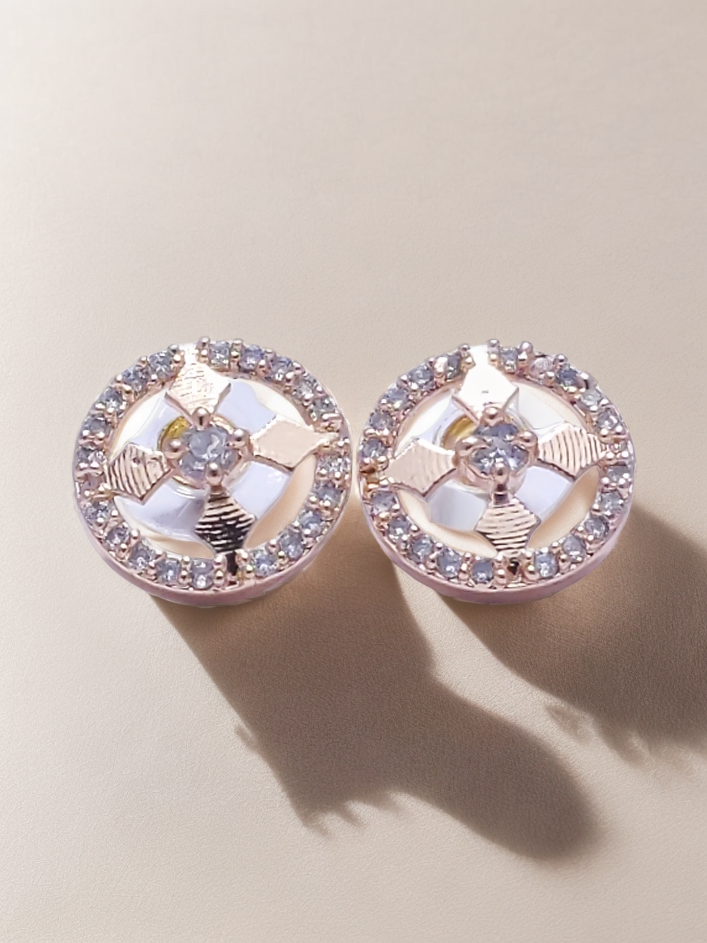 Gold Diamond Stud Earrings