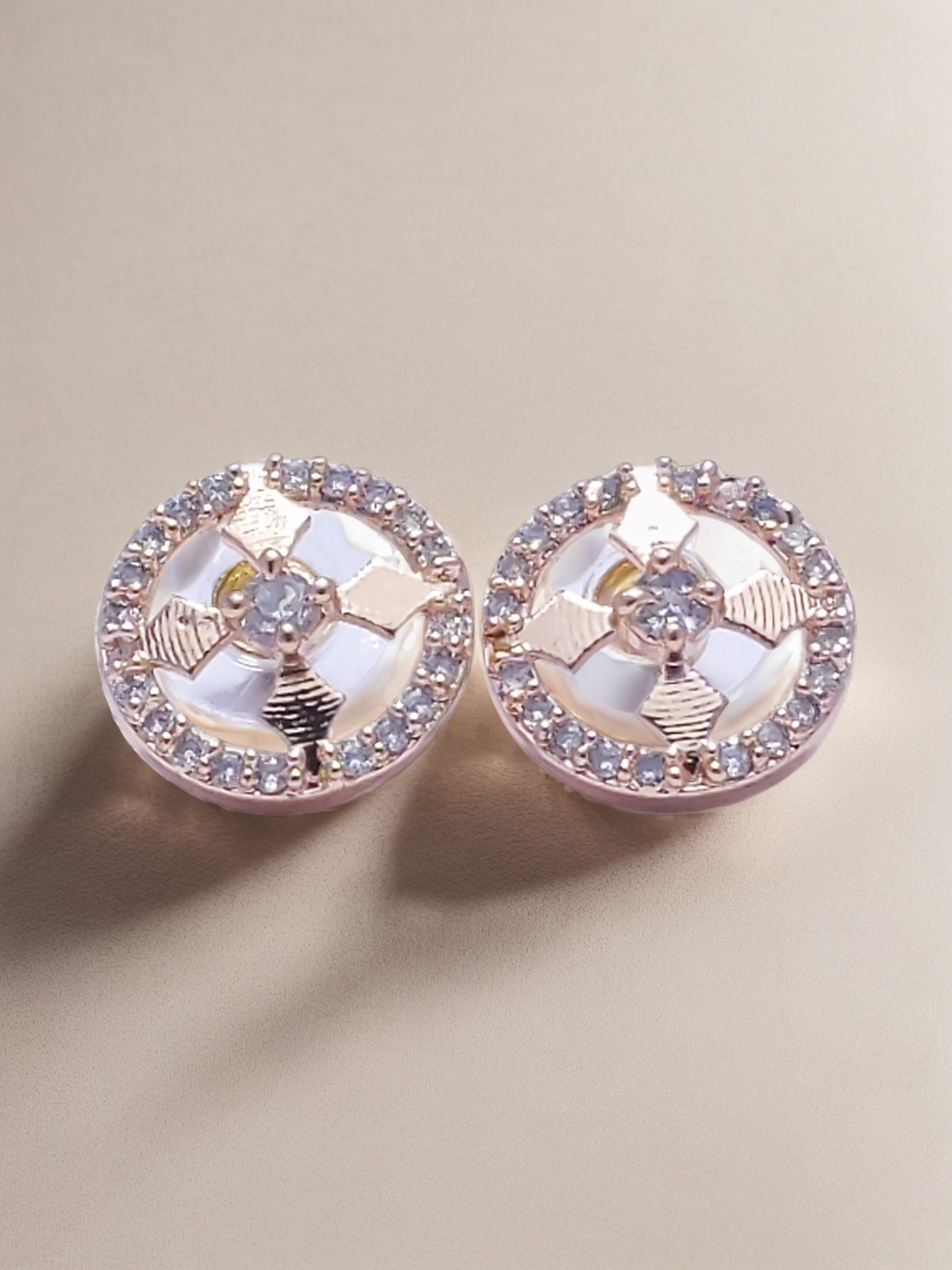 Gold Diamond Stud Earrings