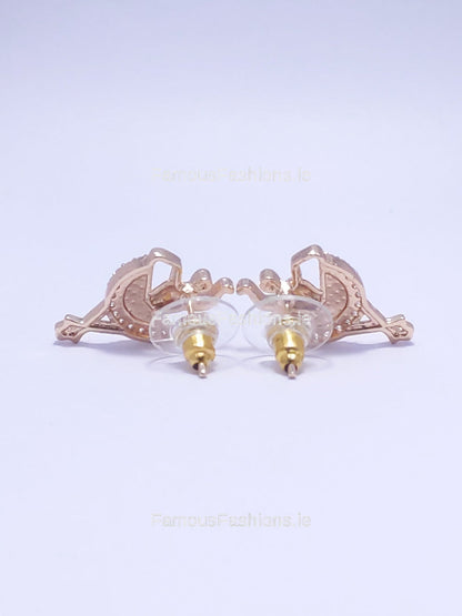 Gold Ballet Silhouette Dancer Drop Earrings 