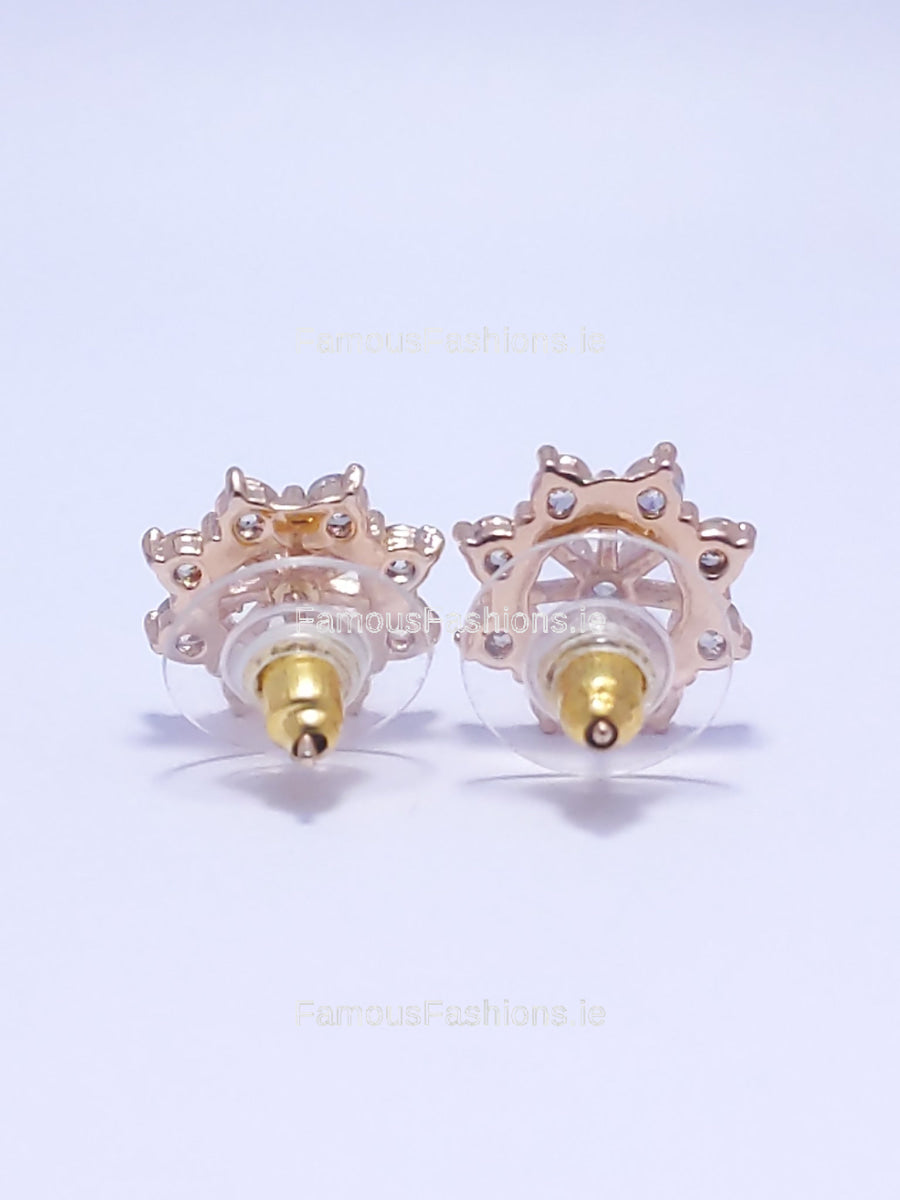 Gold Diamond Star Stud Earrings