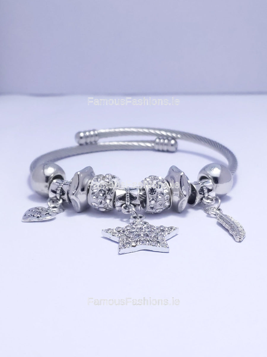 Silver Star Multi Charm Bracelet