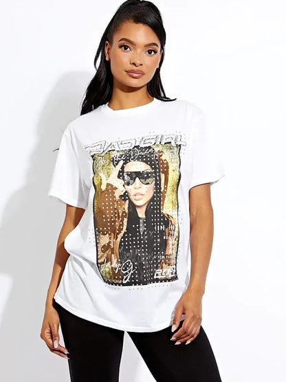 White Bad Girl Graphic T-Shirt