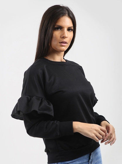 Black Frill Detail Jumper