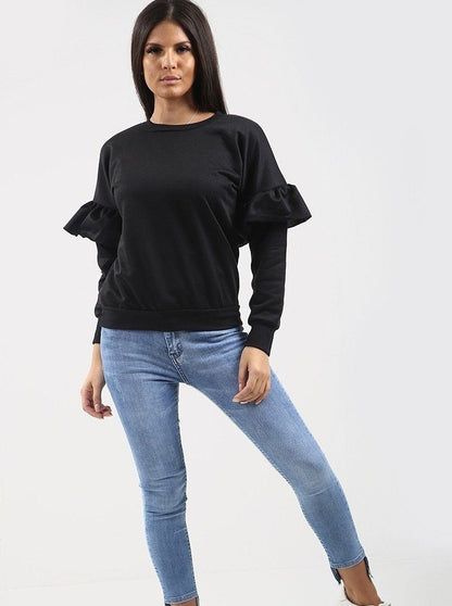 Black Frill Detail Jumper