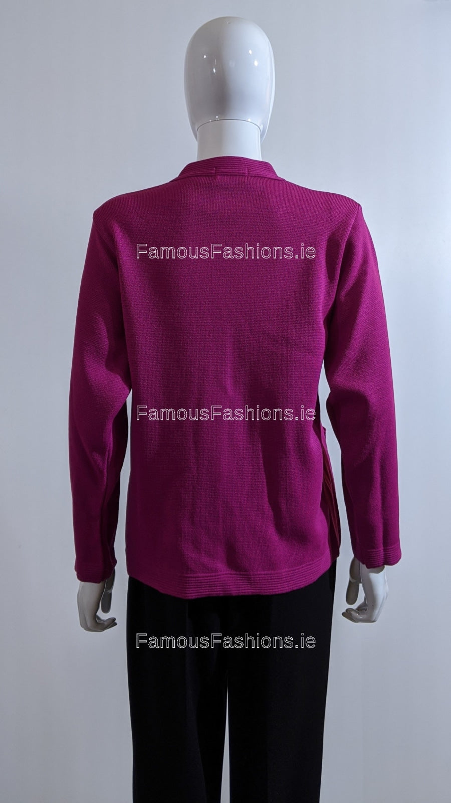 Fuchsia V-Neck Button Pocket Cardigan