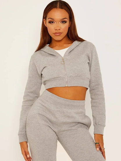 Grey Zip Hoodie Jogger Tracksuit