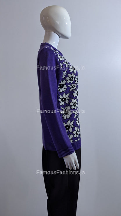 Purple Flower Print Jumper