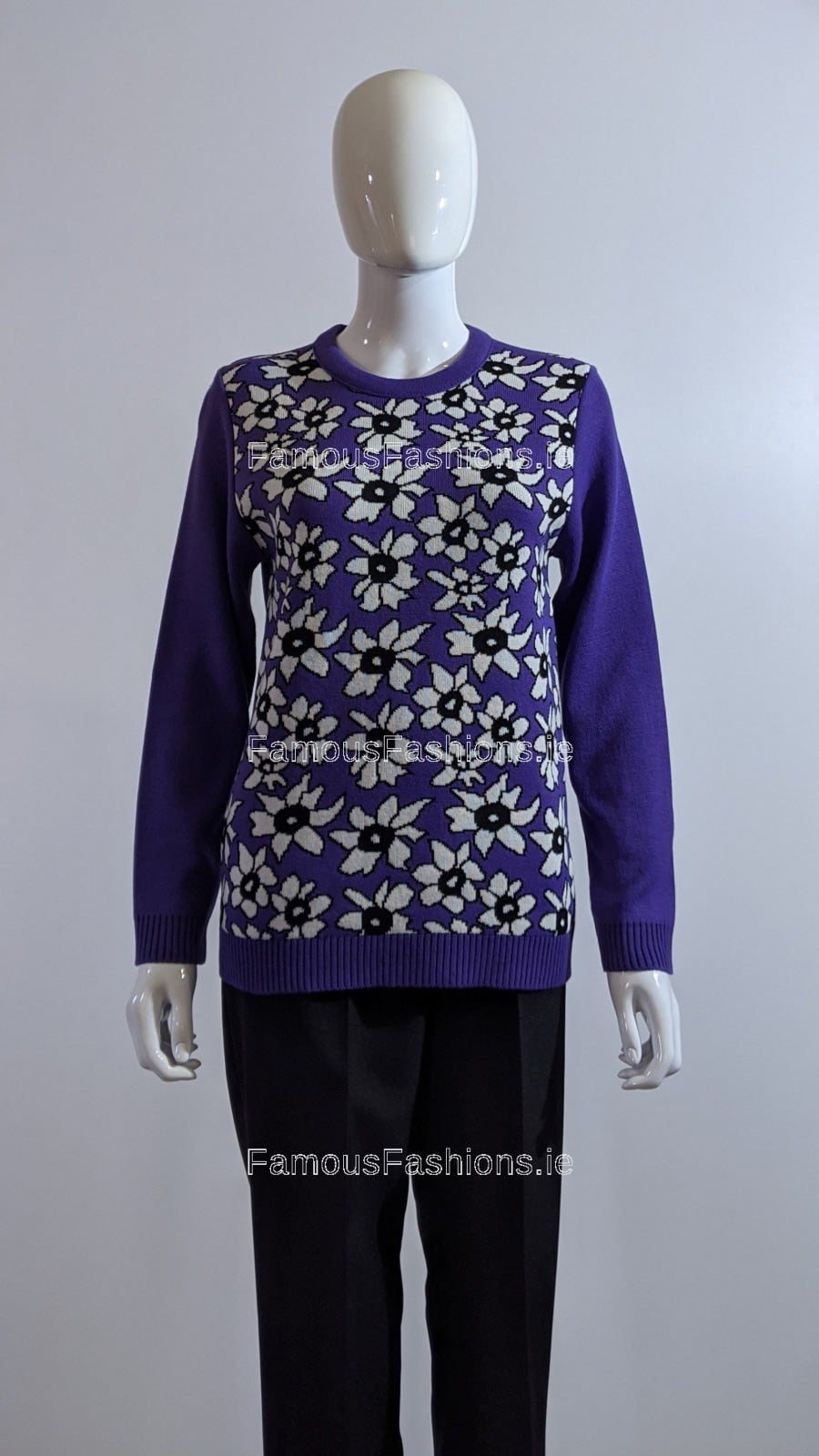 Purple Flower Print Jumper