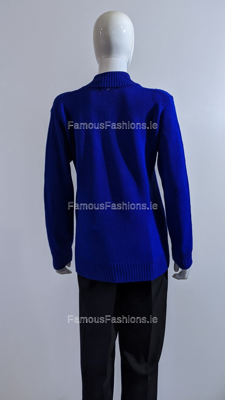 Royal Blue Four Button Cable Knit Jumper