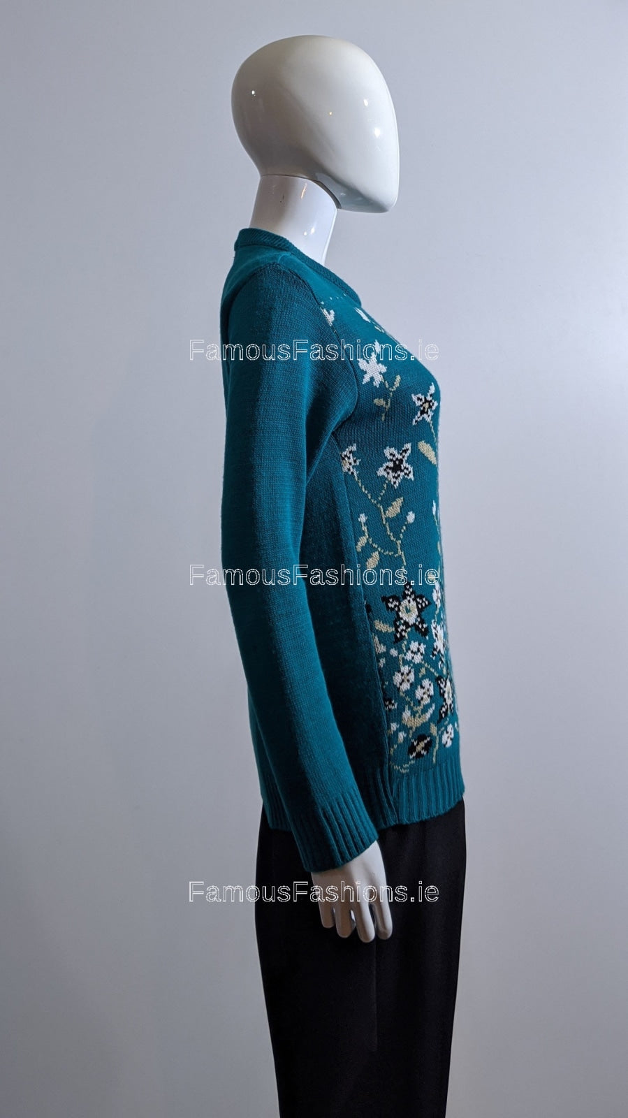 Turquoise Floral Print Jumper