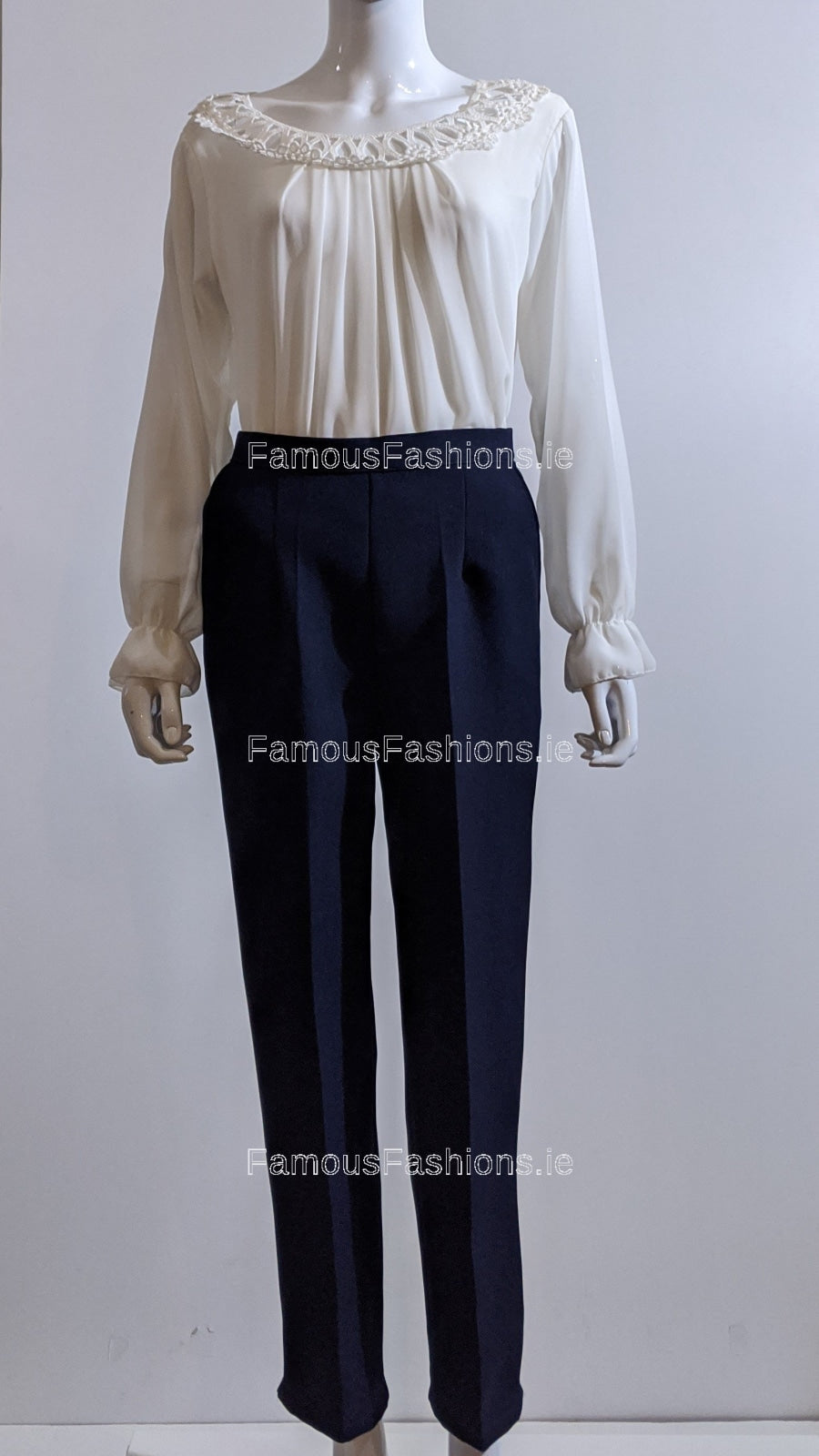 Navy Elasticated Trouser