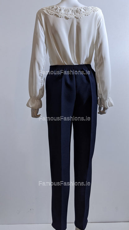 Navy Elasticated Trouser