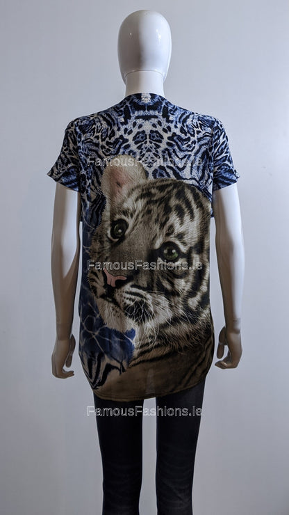 Blue Glitter Tiger Top