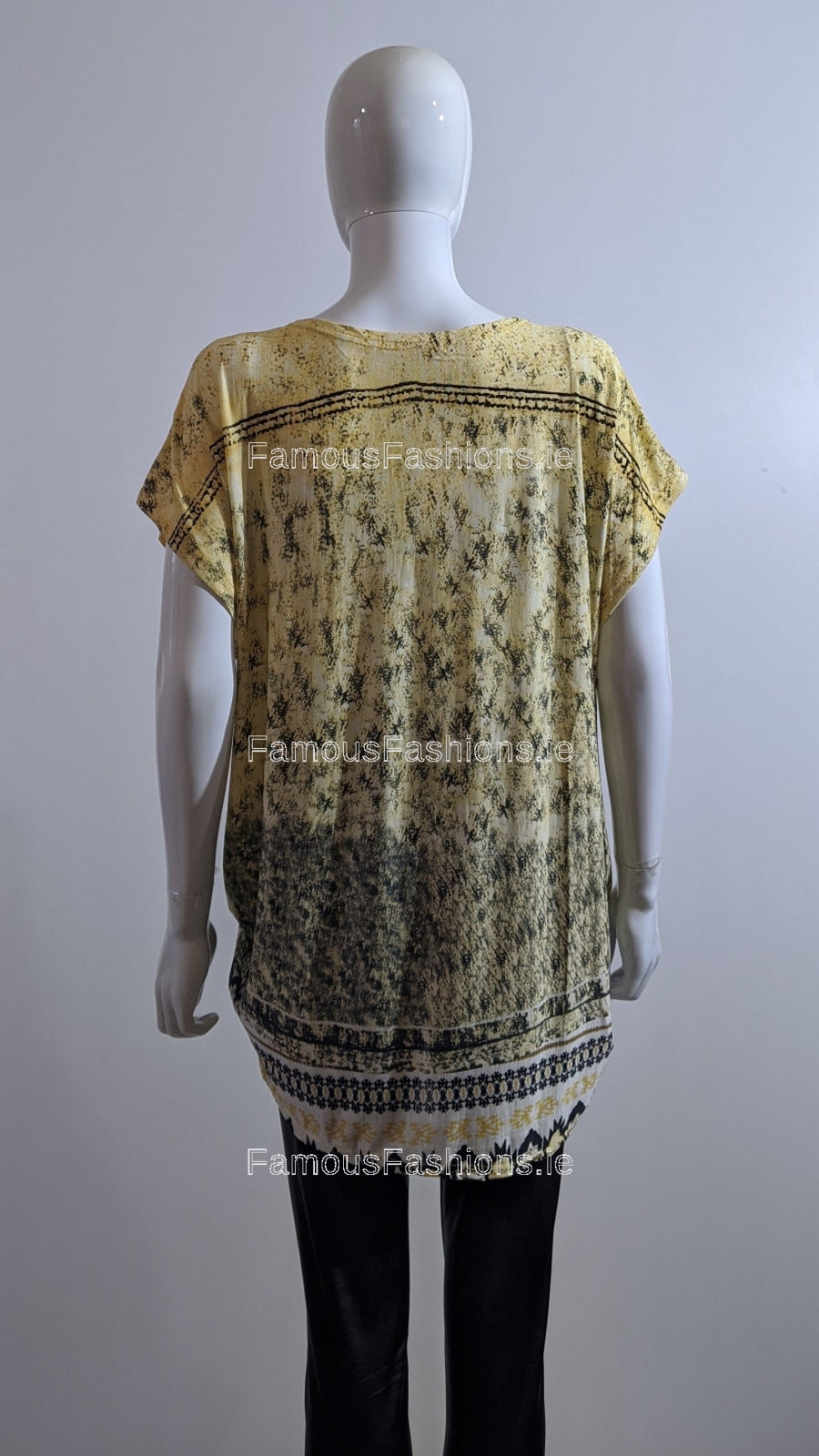 Mustard Dream Catcher Printed Glitter Top