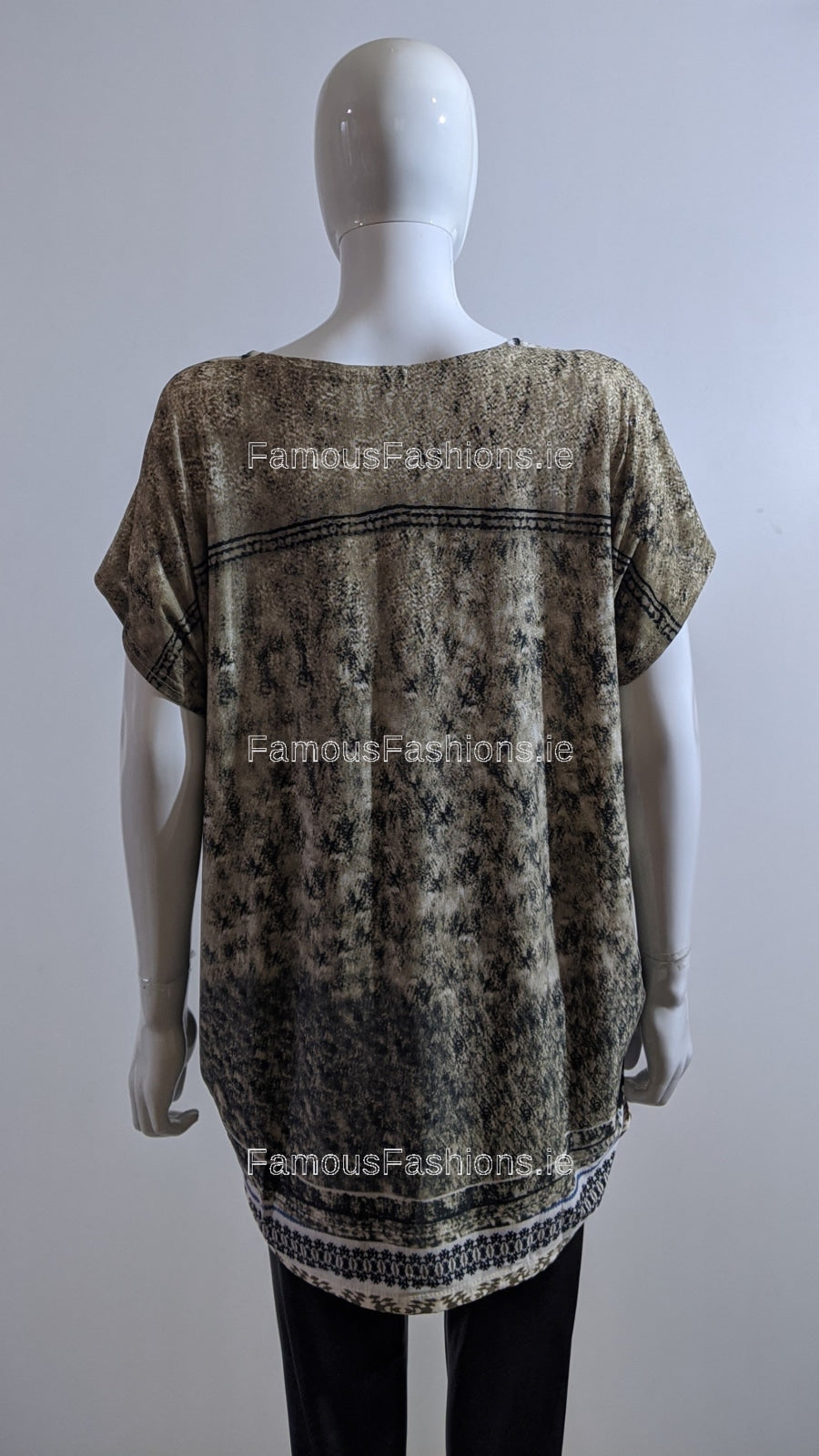 Beige Dream Catcher Printed Glitter Top