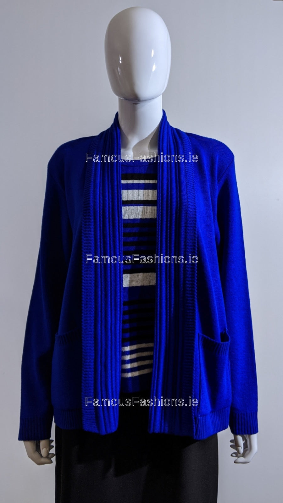 Royal Blue Stripe Twinset Jumper