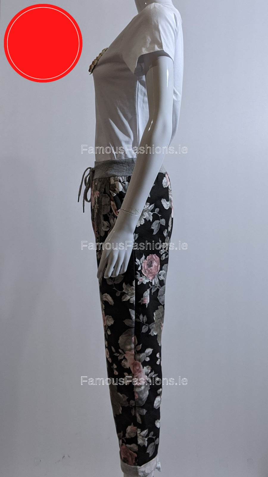 Black Floral Print Trouser