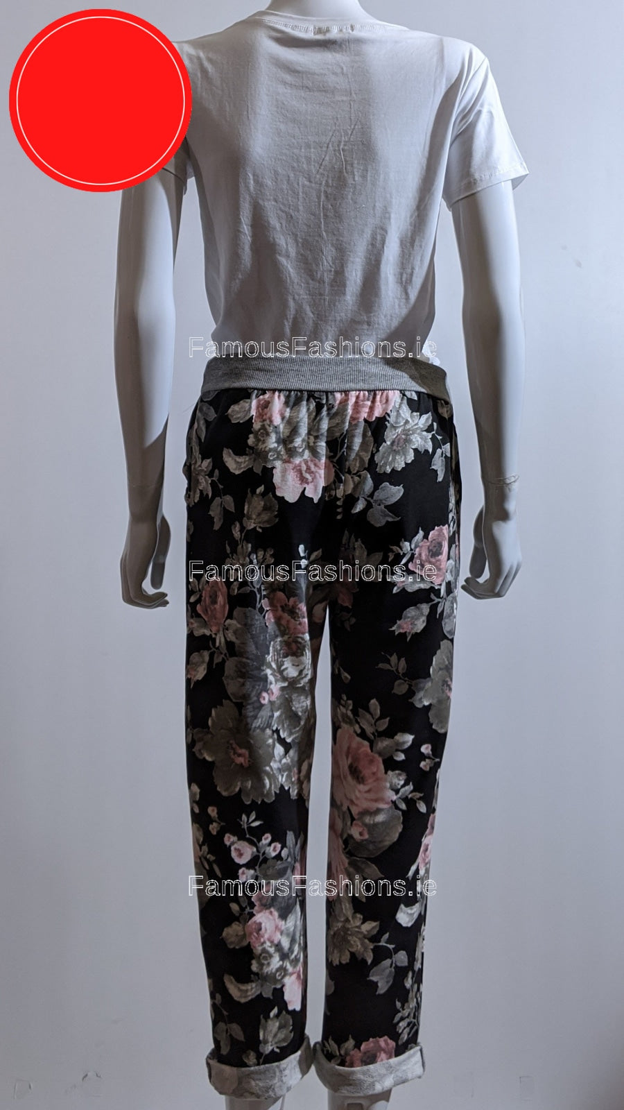 Black Floral Print Trouser